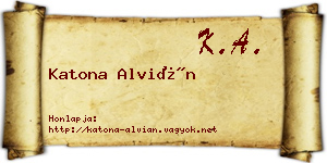 Katona Alvián névjegykártya